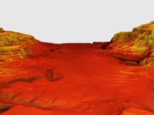Cartoon mountain terrain with canyon and fissures Modèle 3D