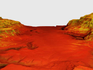 Cartoon mountain terrain with canyon and fissures 3D Model