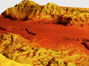 Cartoon mountain terrain with canyon and fissures 3D Model