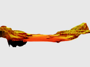 Cartoon mountain terrain with canyon and fissures 3D Model