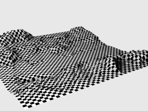 Cartoon mountain terrain with canyon and fissures 3D Model