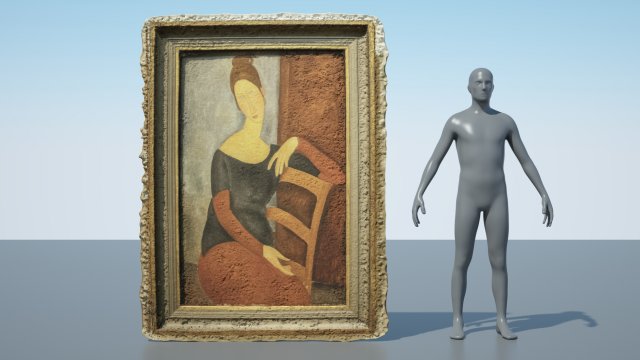 Modigliani group of paintings in row 3D Model .c4d .max .obj .3ds .fbx .stl .blend 