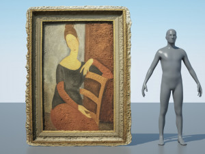 Modigliani group of paintings in row 3D Model