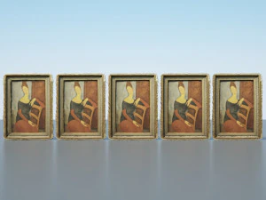 Grupo Modigliani de pinturas em linha Modelo 3D