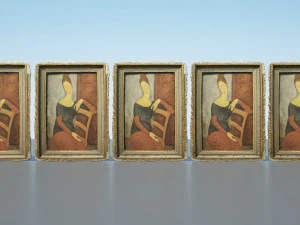 Grupo Modigliani de pinturas em linha Modelo 3D