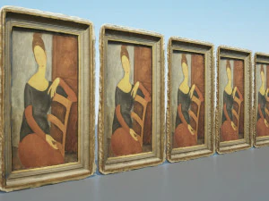 Grupo Modigliani de pinturas em linha Modelo 3D