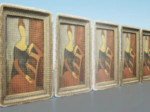 Grupo Modigliani de pinturas em linha Modelo 3D