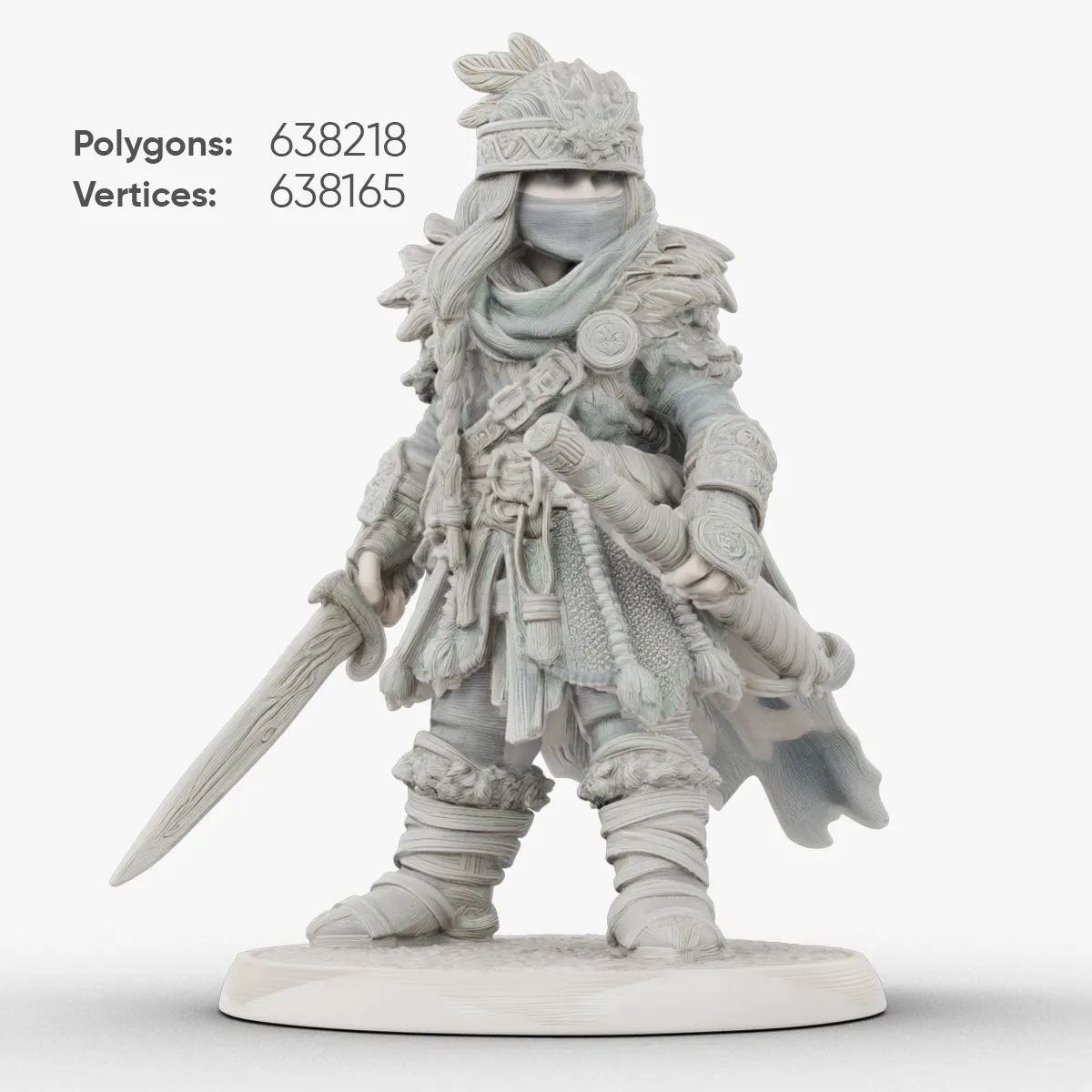 Guerreiro tecido Modelo 3D .c4d .max .obj .3ds .fbx .stl .blend 