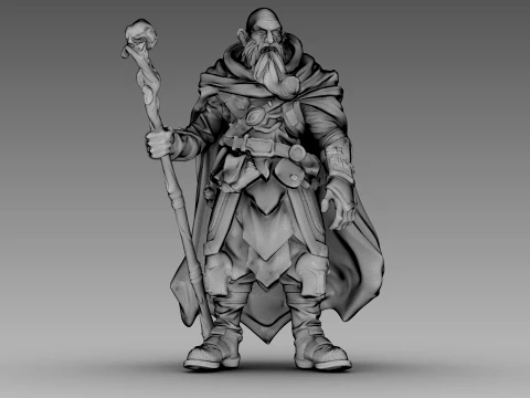 The Wandering Greybeard 3D Model