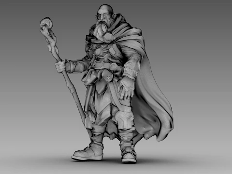The Wandering Greybeard 3D Model