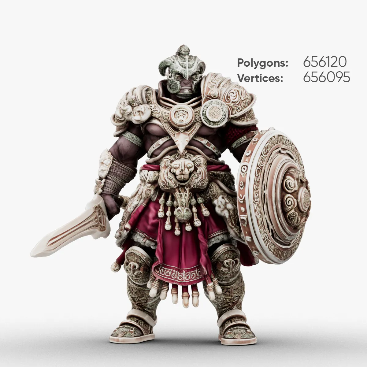 Stonebound Warlord 3D Model .c4d .max .obj .3ds .fbx .stl .blend