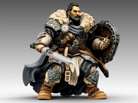 Senhor da Guerra Barbudo Modelo 3D