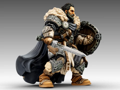 Senhor da Guerra Barbudo Modelo 3D