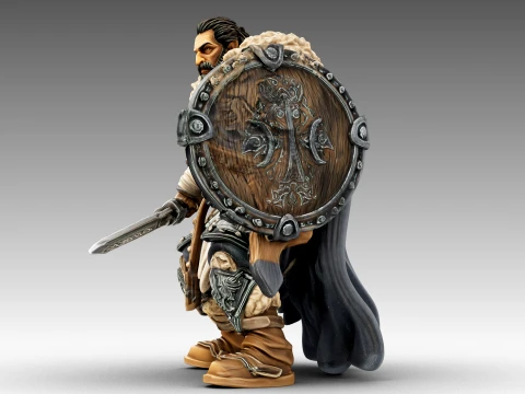 Senhor da Guerra Barbudo Modelo 3D