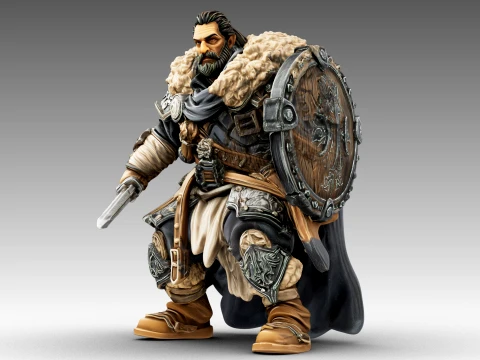 Senhor da Guerra Barbudo Modelo 3D