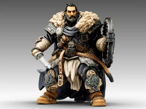 Senhor da Guerra Barbudo Modelo 3D