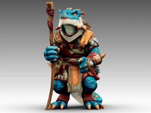 Azure Dragon Knight 3D Model