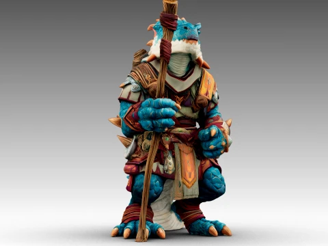 Azure Dragon Knight 3D Model