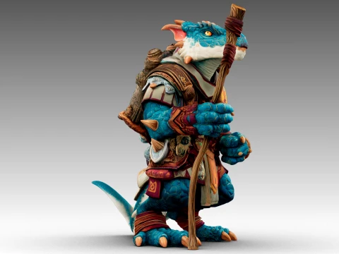 Azure Dragon Knight 3D Model