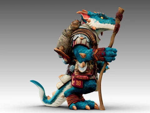 Azure Dragon Knight 3D Model