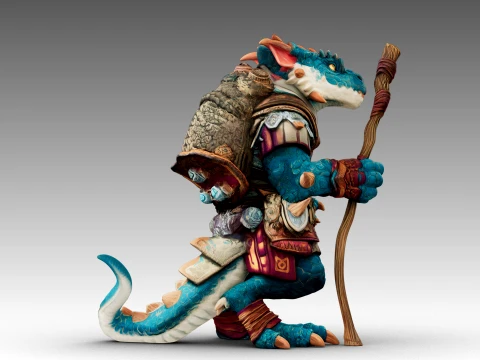 Azure Dragon Knight 3D Model