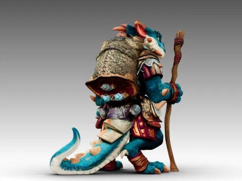 Azure Dragon Knight 3D Model