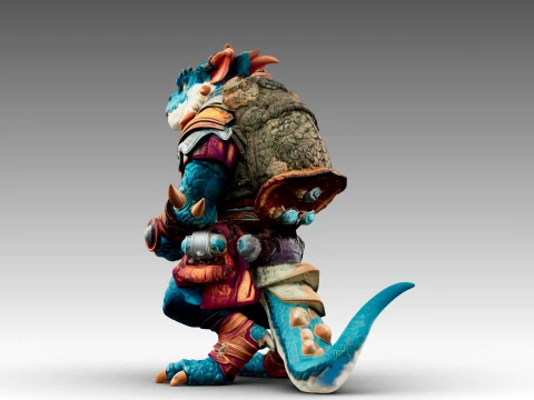 Azure Dragon Knight 3D Model