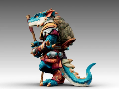 Azure Dragon Knight 3D Model