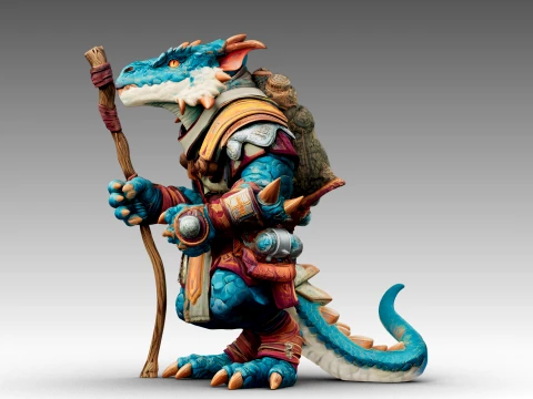 Azure Dragon Knight 3D Model