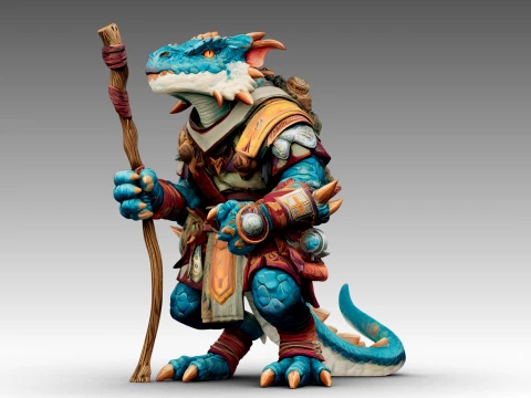Azure Dragon Knight 3D Model