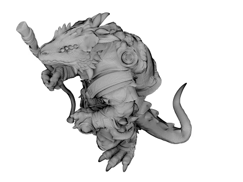 Azure Dragon Knight 3D Model