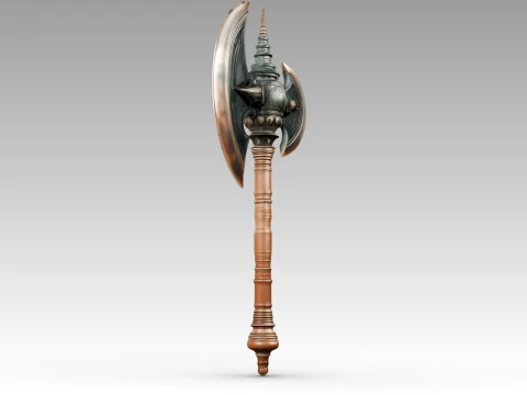 Iron Crescent Halberd 3D Model