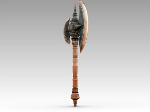 Iron Crescent Halberd 3D Model