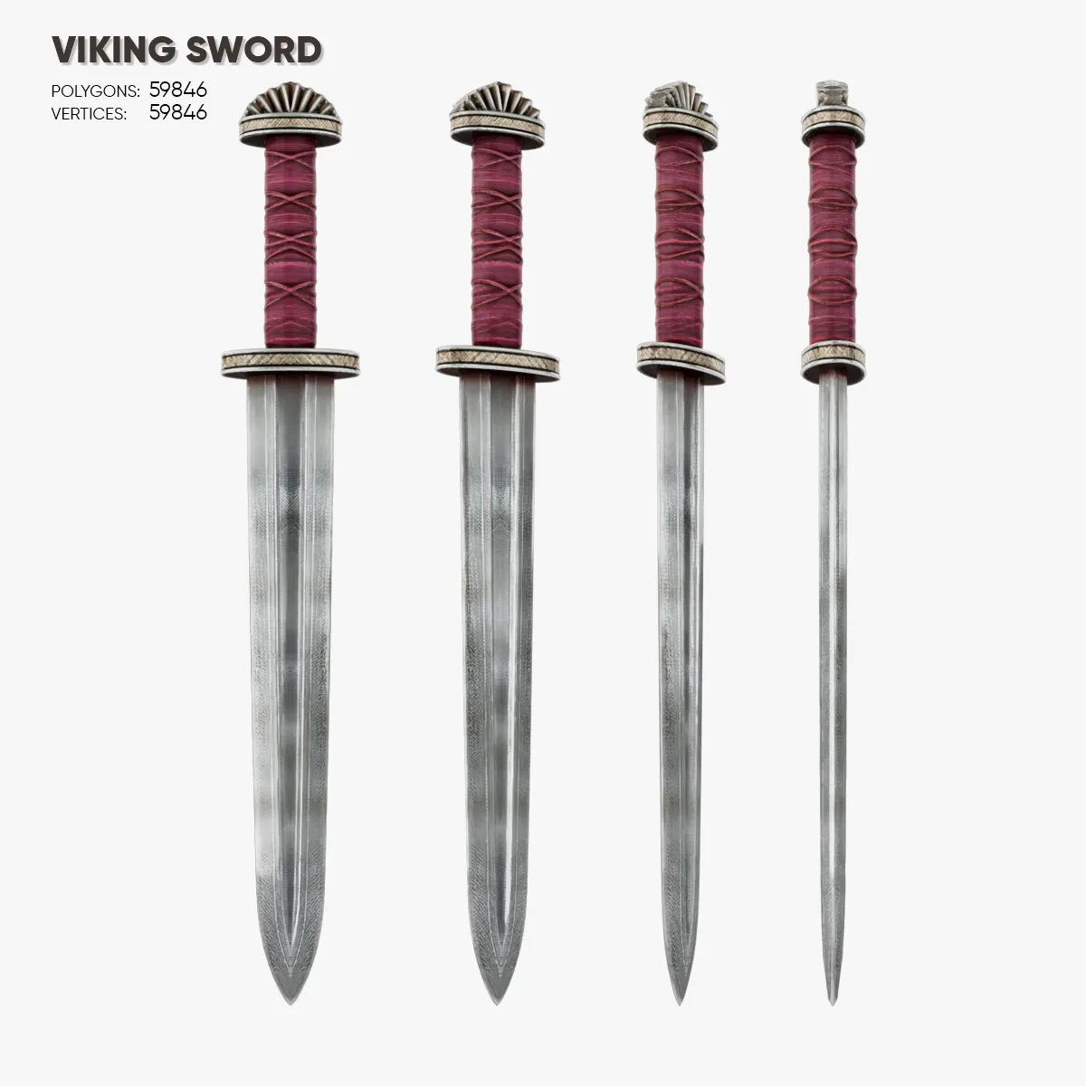 Viking Sword 3D Model .c4d .max .obj .3ds .fbx .stl .blend