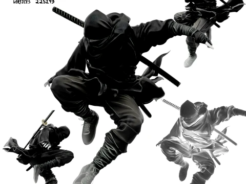 Ninja Shadow Leap 3D Model