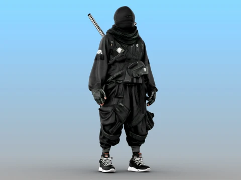 Ninja Midnight Shadow Warrior 3D Model