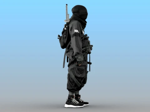 Ninja Midnight Shadow Warrior 3D Model