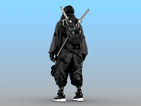 Ninja Midnight Shadow Warrior 3D Model