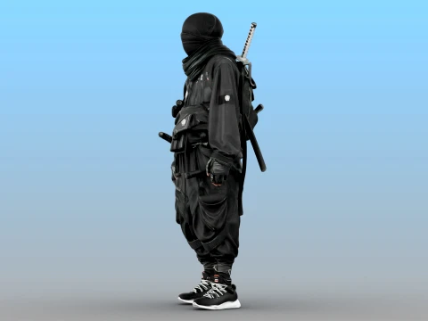 Ninja Midnight Shadow Warrior 3D Model