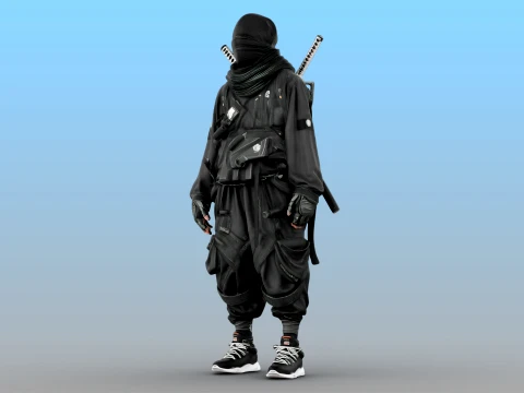 Ninja Midnight Shadow Warrior 3D Model