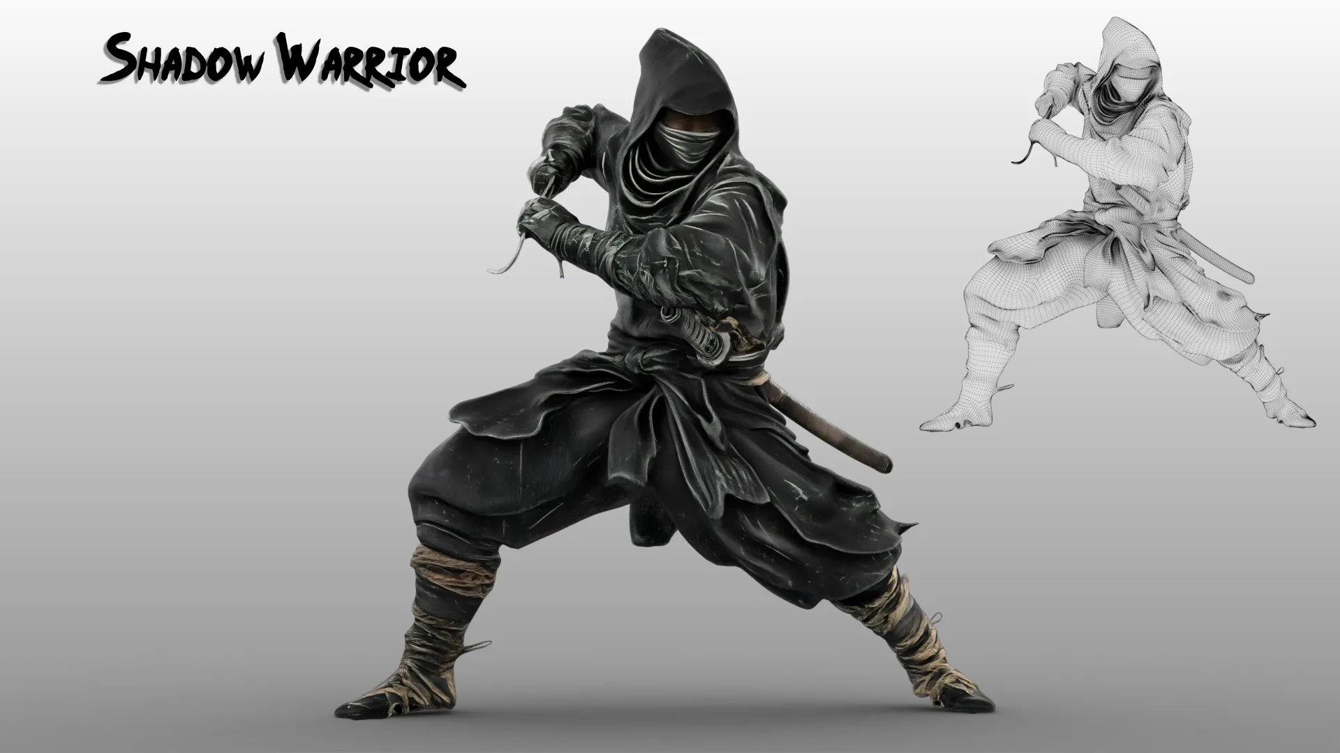 Ninja Shadow Warrior 3D Model .c4d .max .obj .3ds .fbx .stl .blend