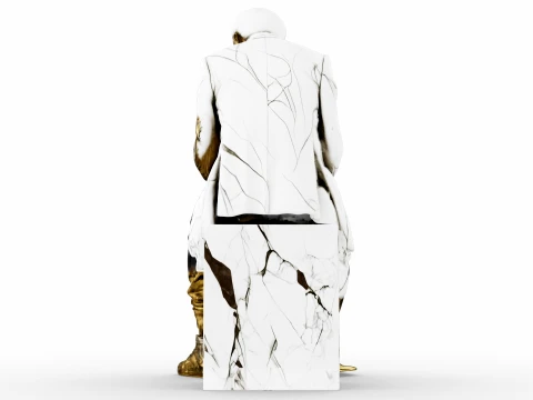 Marble Melting Thinking Man 3D Model