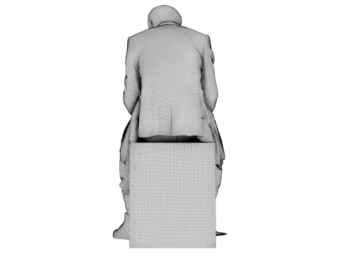 Marble Melting Thinking Man 3D Model