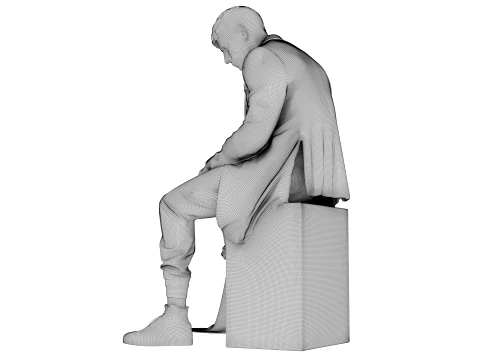 Marble Melting Thinking Man 3D Model