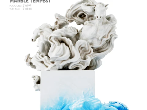 Marble Tempest Sculpture 3D Model
