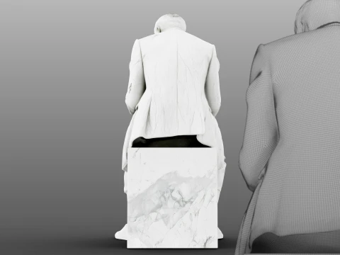 Marble sculpture Sitting Man 3D Model