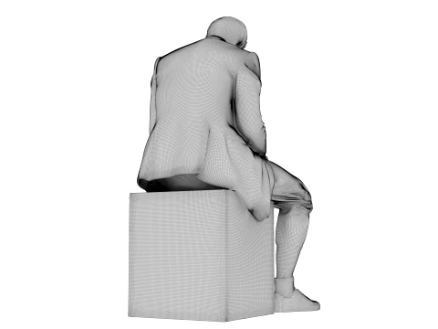 Marble sculpture Sitting Man 3D Model