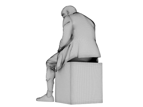 Marble sculpture Sitting Man 3D Model