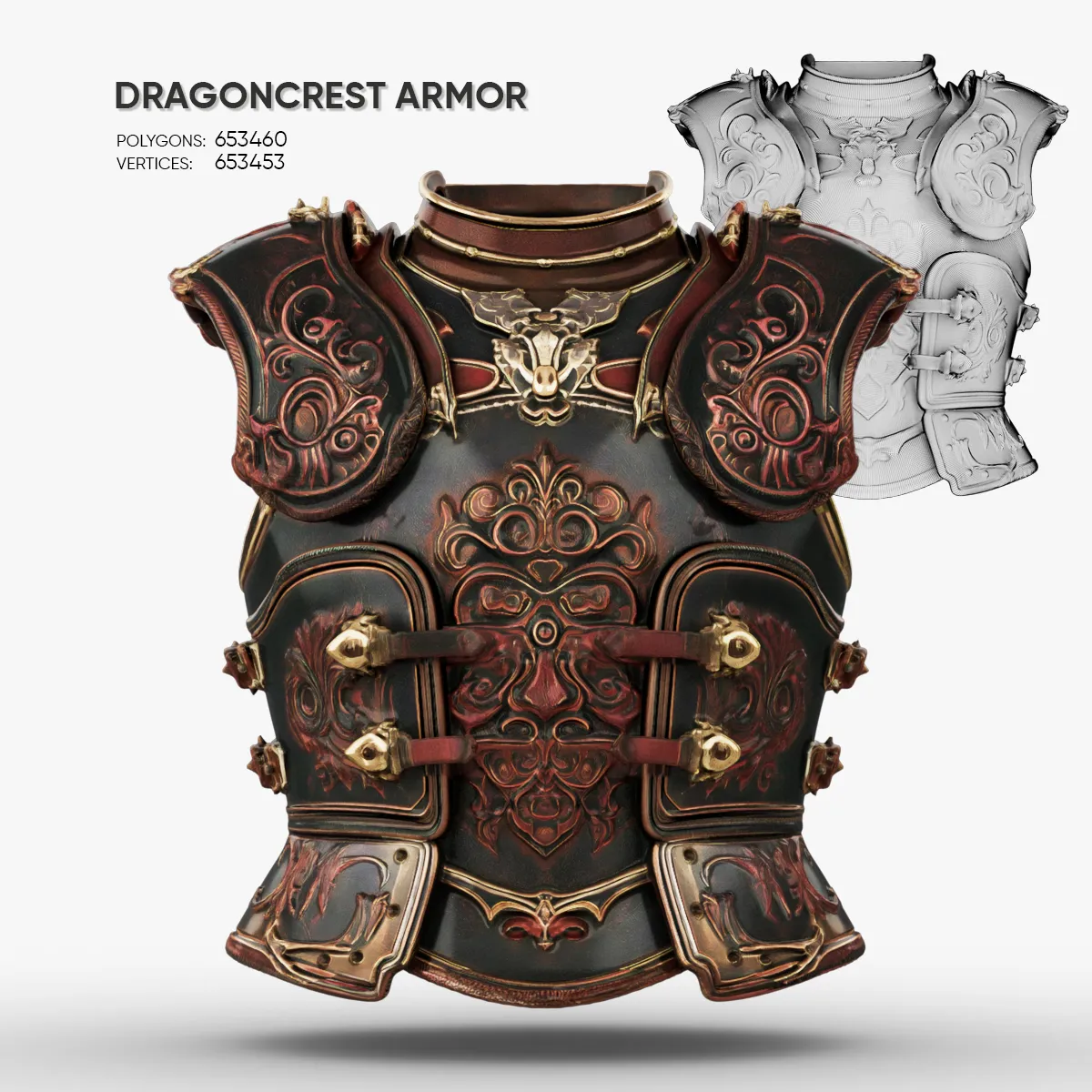 Dragoncrest Armor 3D Model .c4d .max .obj .3ds .fbx .stl .blend 
