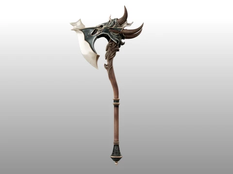 Crescent Horn Warstaff 3D Model